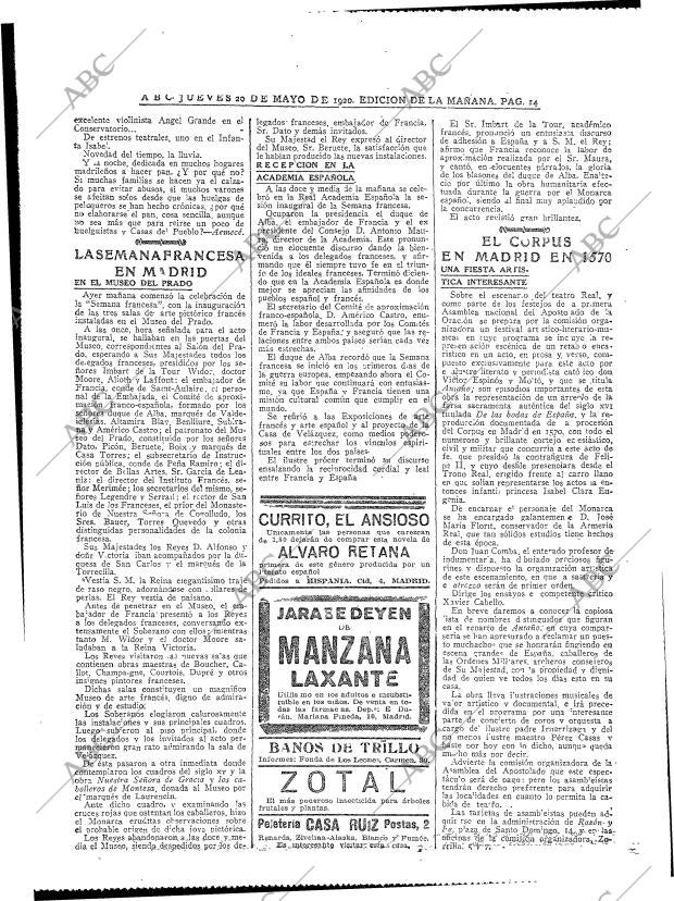 ABC MADRID 20-05-1920 página 14