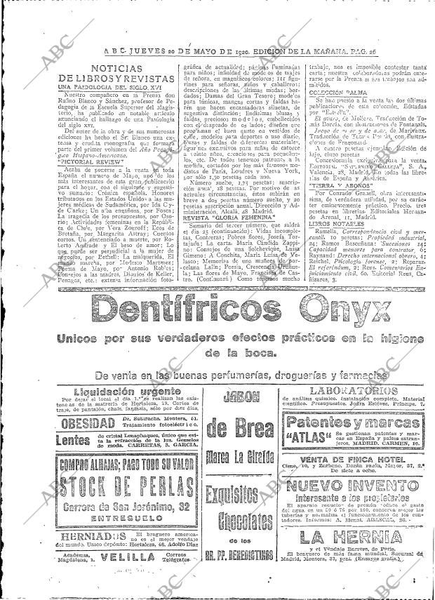 ABC MADRID 20-05-1920 página 26
