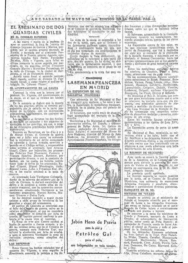 ABC MADRID 22-05-1920 página 13