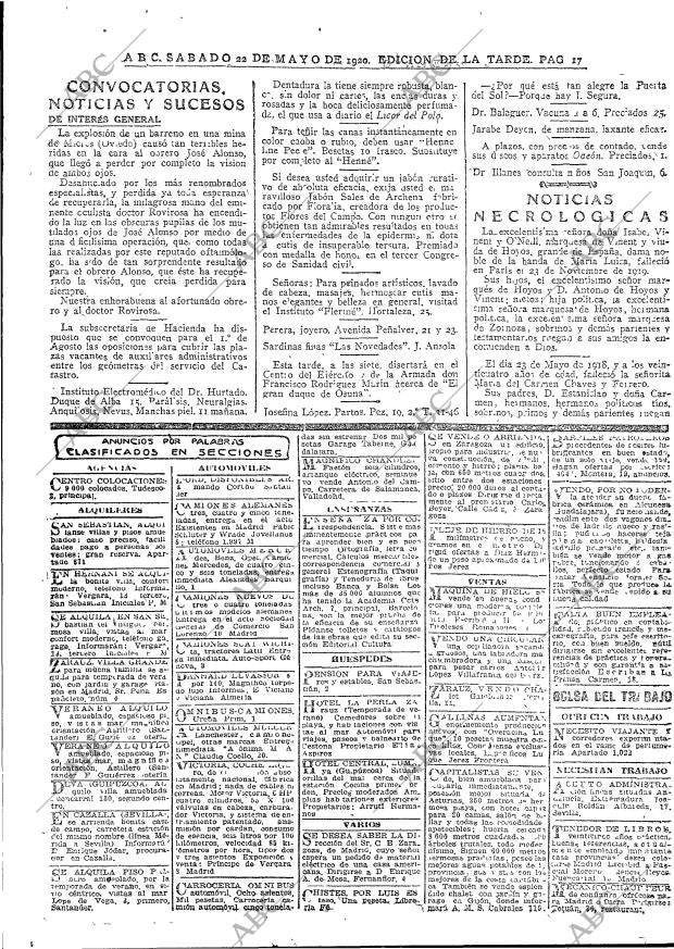 ABC MADRID 22-05-1920 página 17