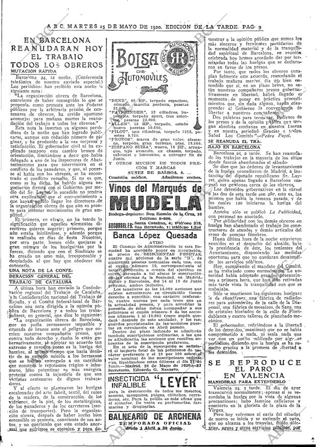 ABC MADRID 25-05-1920 página 9