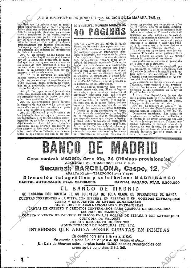 ABC MADRID 22-06-1920 página 10