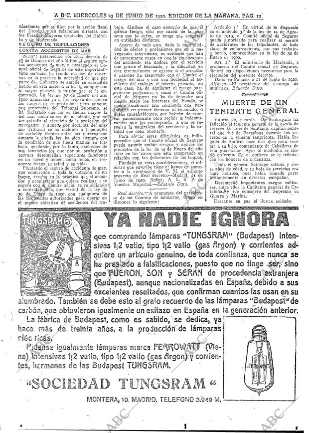 ABC MADRID 23-06-1920 página 12