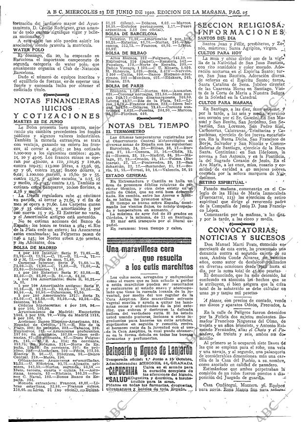 ABC MADRID 23-06-1920 página 25