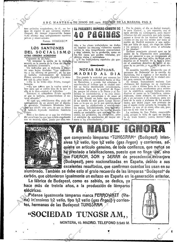 ABC MADRID 29-06-1920 página 8