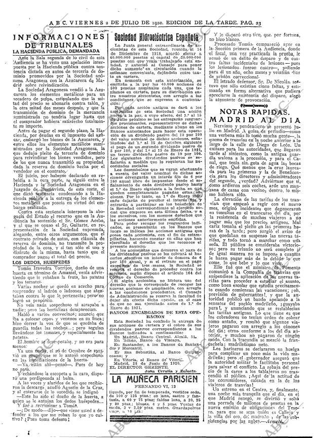 ABC MADRID 02-07-1920 página 23
