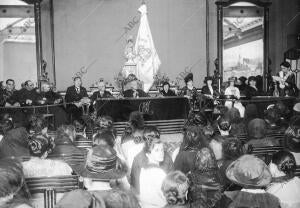 Clausura de la Asamblea Obrera Feminista organizada por los Sindicatos Católicos...