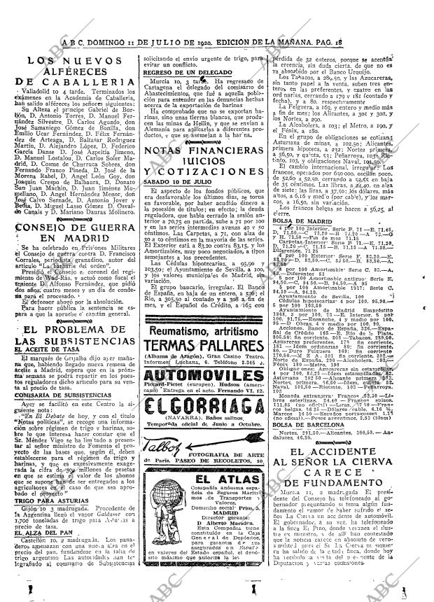 ABC MADRID 11-07-1920 página 18