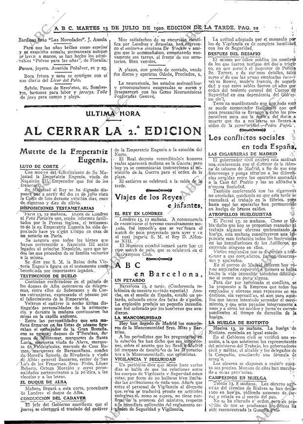 ABC MADRID 13-07-1920 página 22