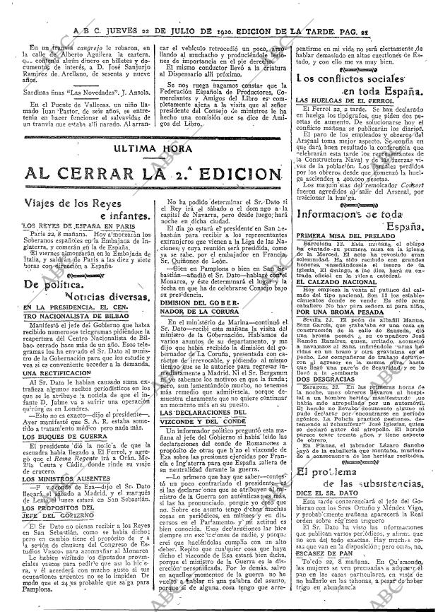 ABC MADRID 22-07-1920 página 21