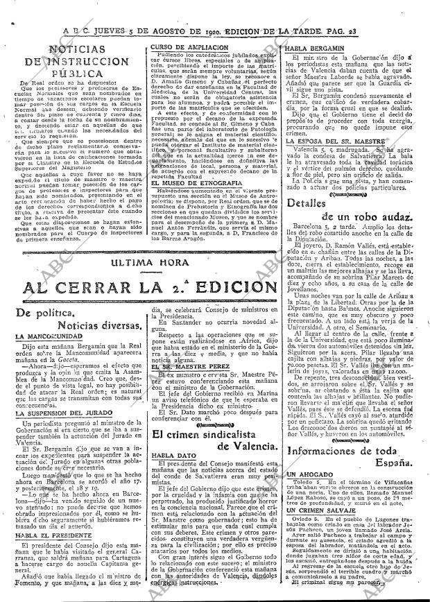 ABC MADRID 05-08-1920 página 23