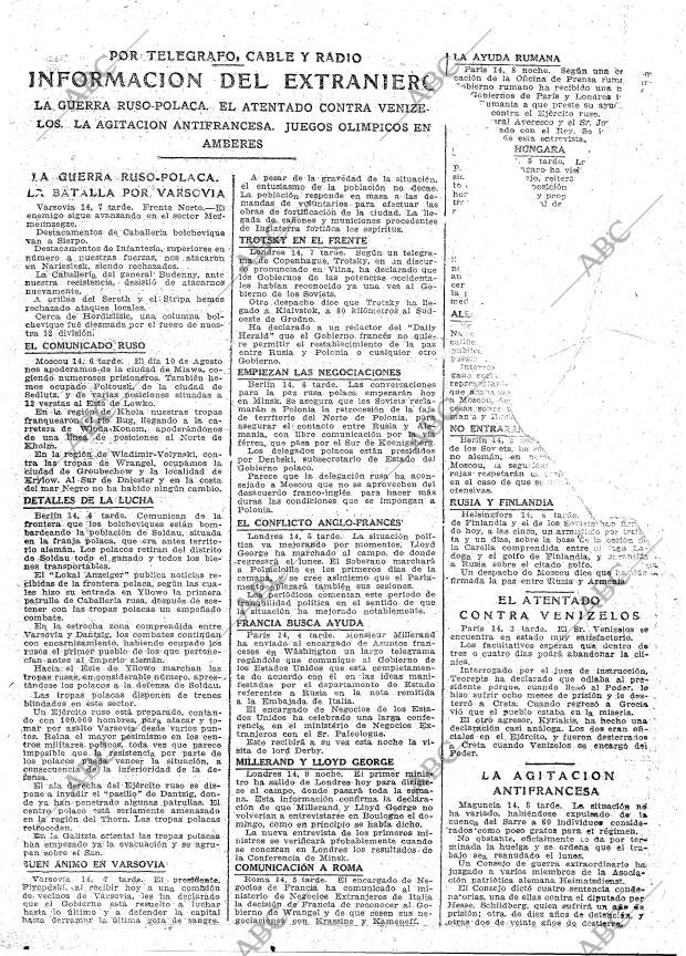 ABC MADRID 16-08-1920 página 13
