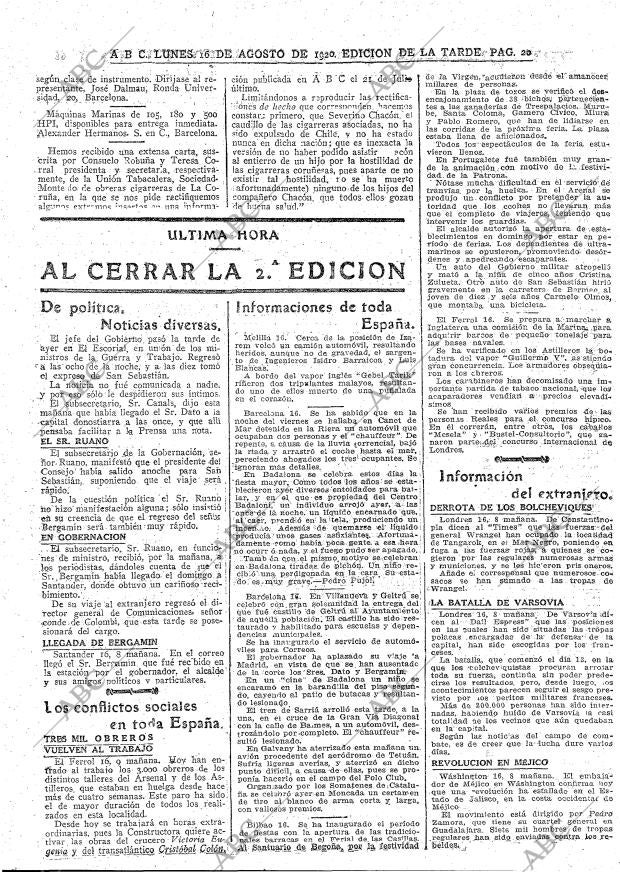 ABC MADRID 16-08-1920 página 20