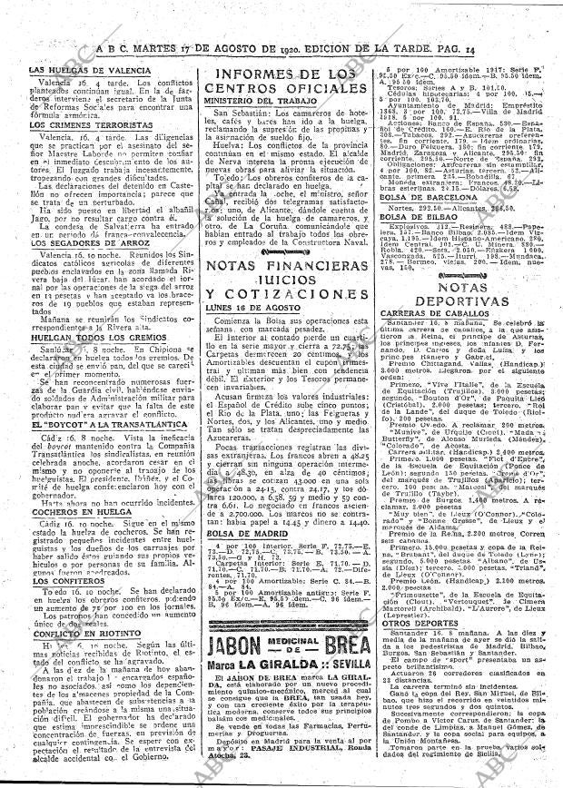 ABC MADRID 17-08-1920 página 14