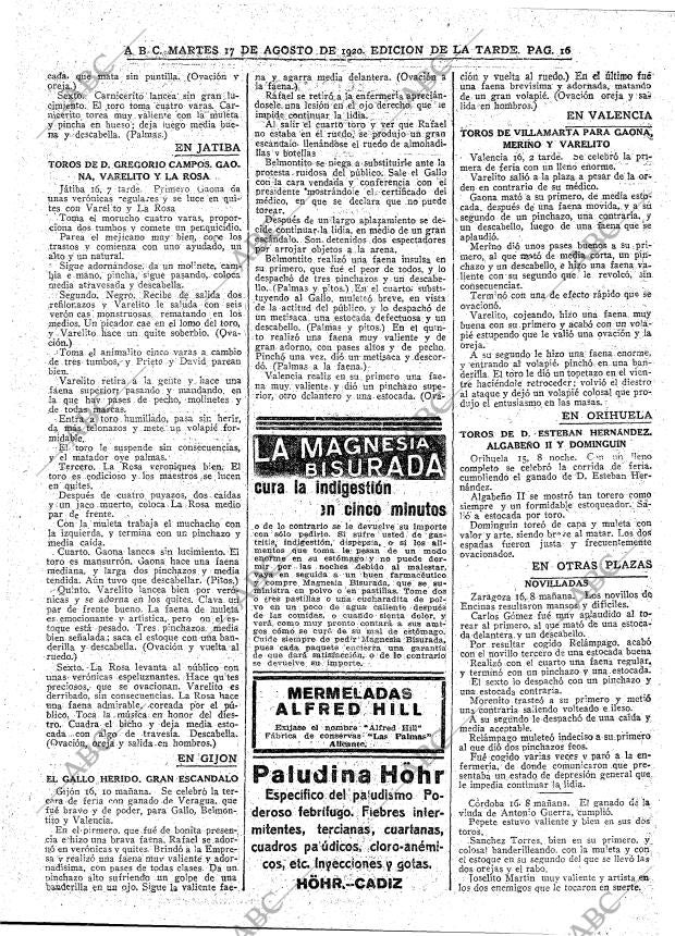 ABC MADRID 17-08-1920 página 16