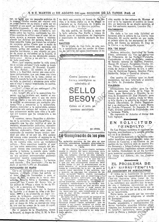 ABC MADRID 17-08-1920 página 18