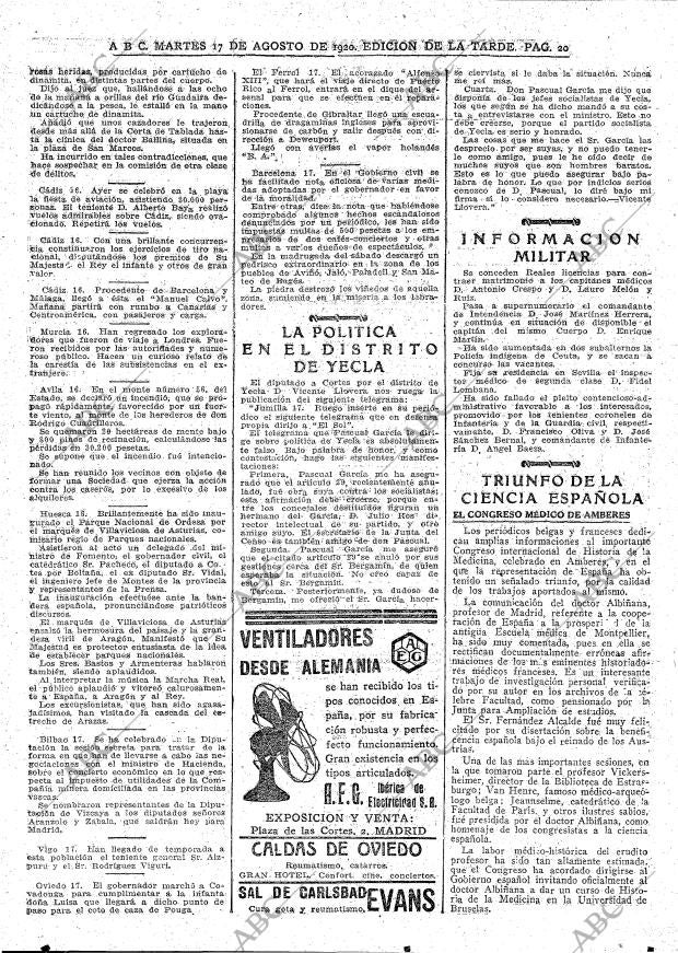 ABC MADRID 17-08-1920 página 20