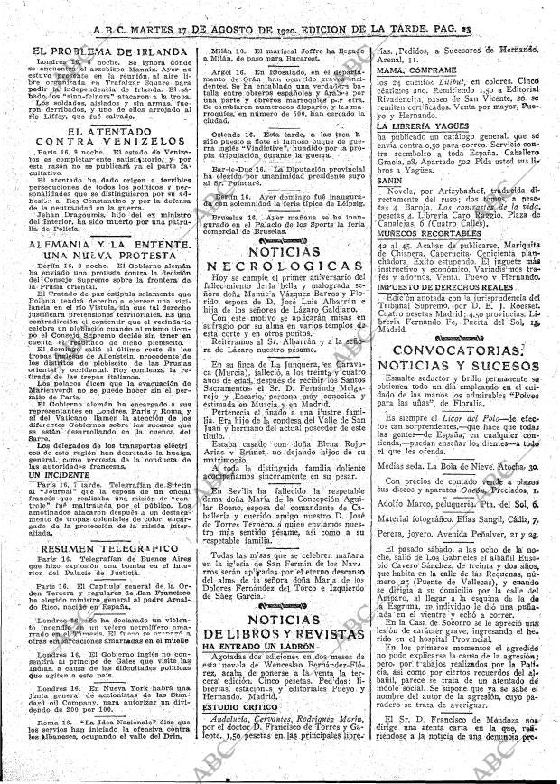 ABC MADRID 17-08-1920 página 23