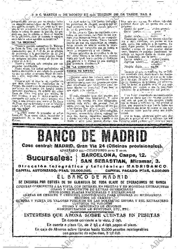 ABC MADRID 17-08-1920 página 8