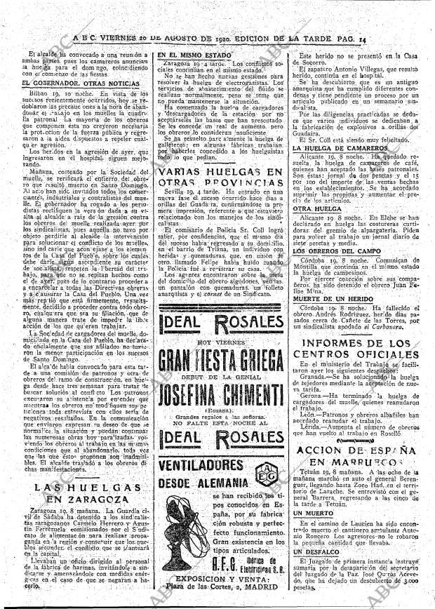 ABC MADRID 20-08-1920 página 14