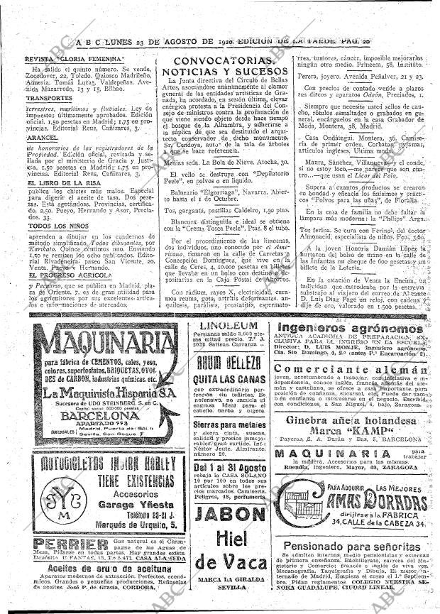 ABC MADRID 23-08-1920 página 20