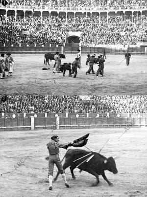 Cogida del matador Miguel gallardo en su primer Toro