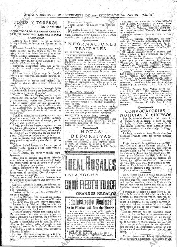 ABC MADRID 17-09-1920 página 16