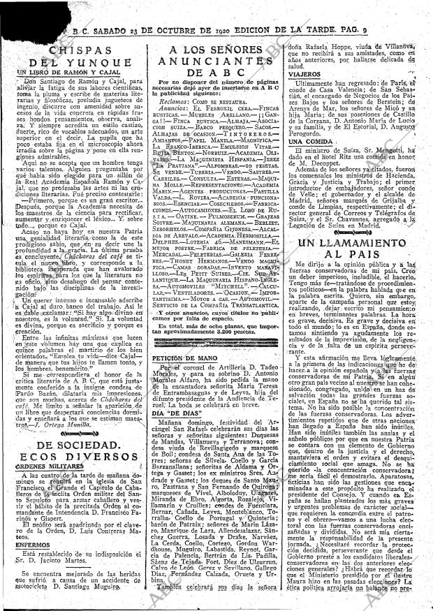 ABC MADRID 23-10-1920 página 9