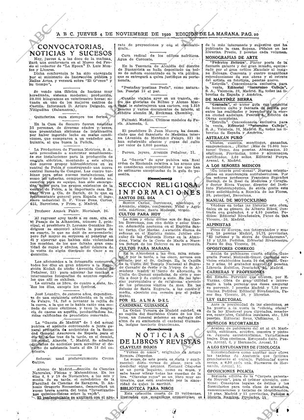 ABC MADRID 04-11-1920 página 20