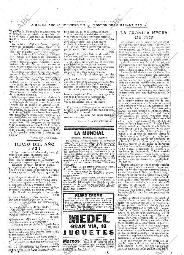 ABC MADRID 01-01-1921 página 14