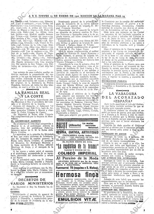 ABC MADRID 13-01-1921 página 14