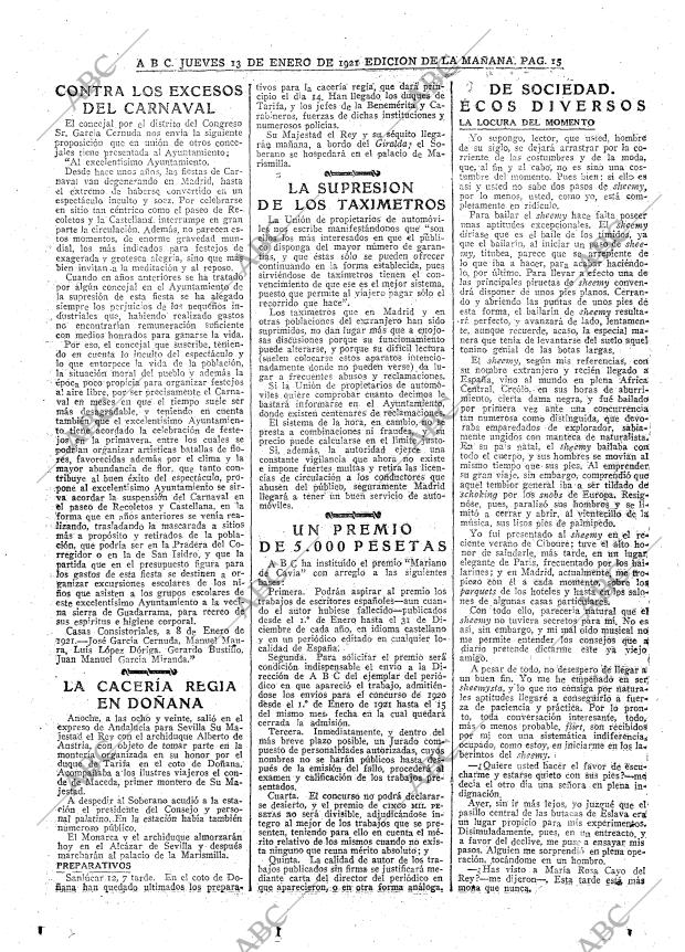 ABC MADRID 13-01-1921 página 15