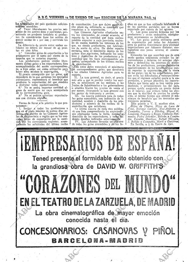 ABC MADRID 14-01-1921 página 14