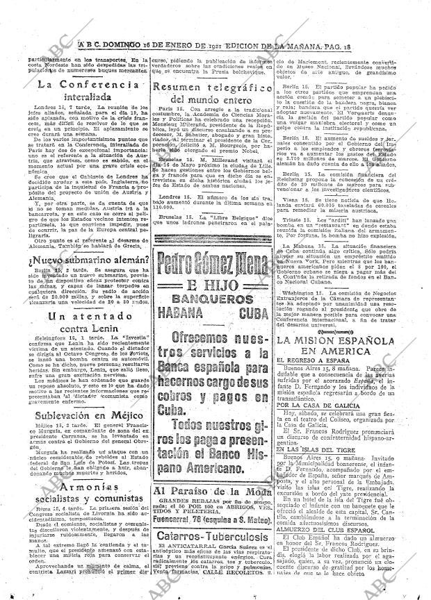 ABC MADRID 16-01-1921 página 18