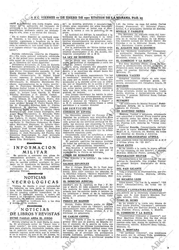 ABC MADRID 21-01-1921 página 25
