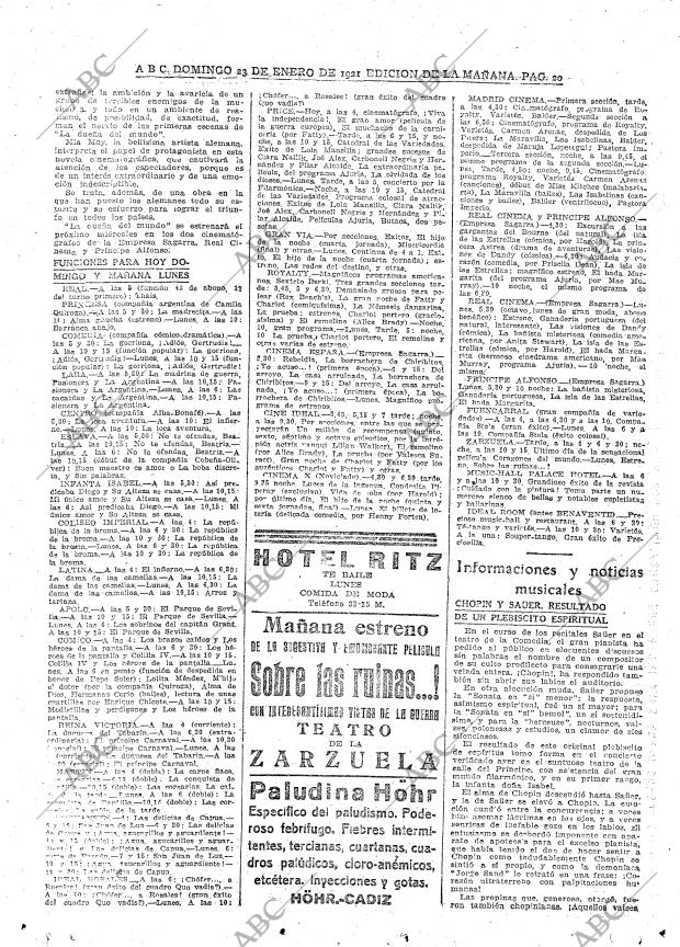 ABC MADRID 23-01-1921 página 20