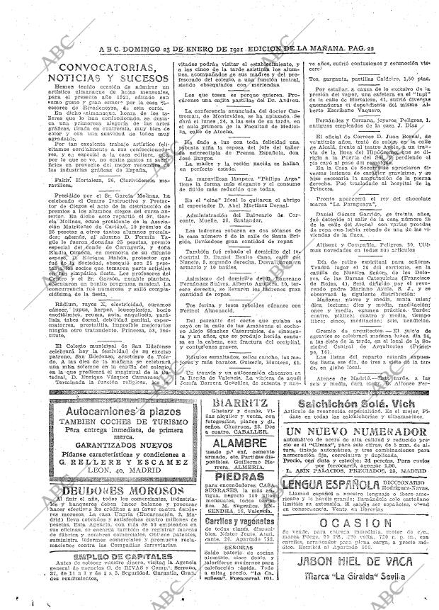 ABC MADRID 23-01-1921 página 22