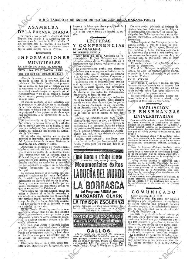ABC MADRID 29-01-1921 página 14