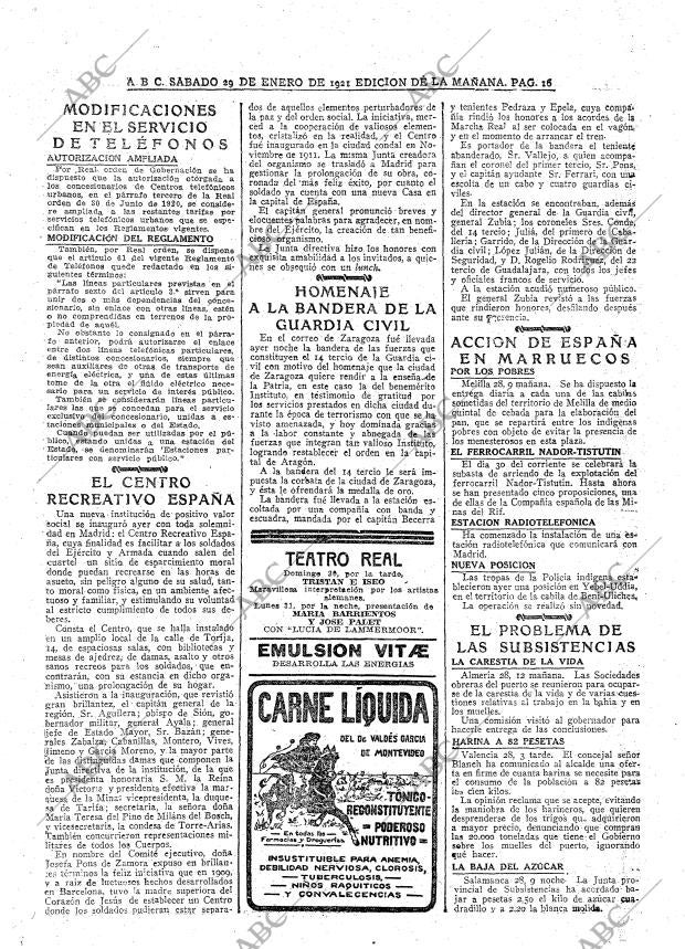 ABC MADRID 29-01-1921 página 16