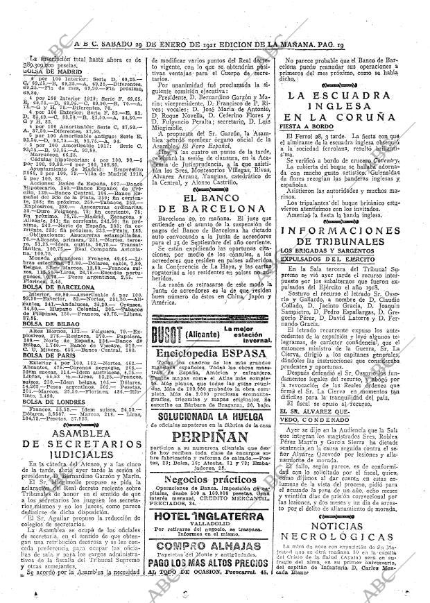 ABC MADRID 29-01-1921 página 19
