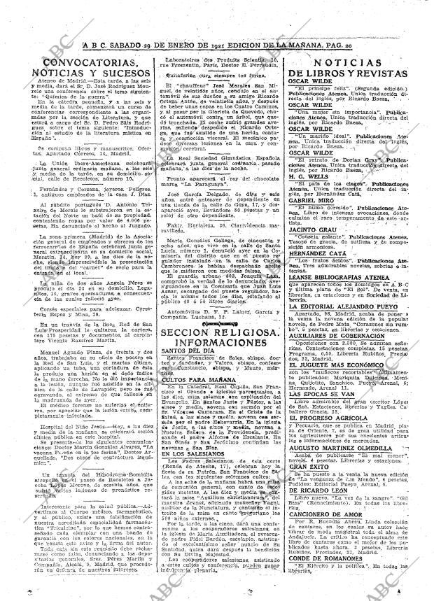 ABC MADRID 29-01-1921 página 20