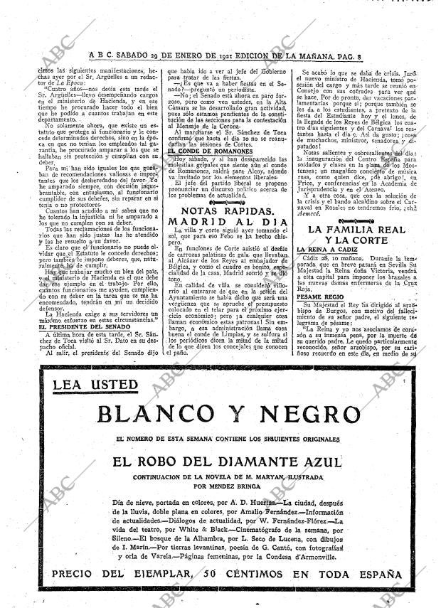 ABC MADRID 29-01-1921 página 8
