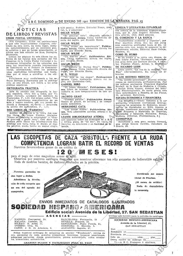 ABC MADRID 30-01-1921 página 23