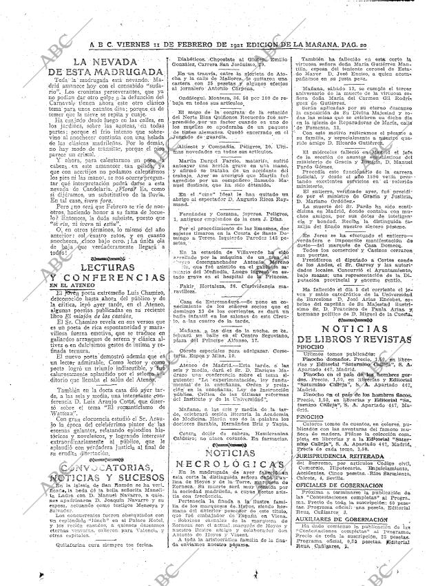 ABC MADRID 11-02-1921 página 20