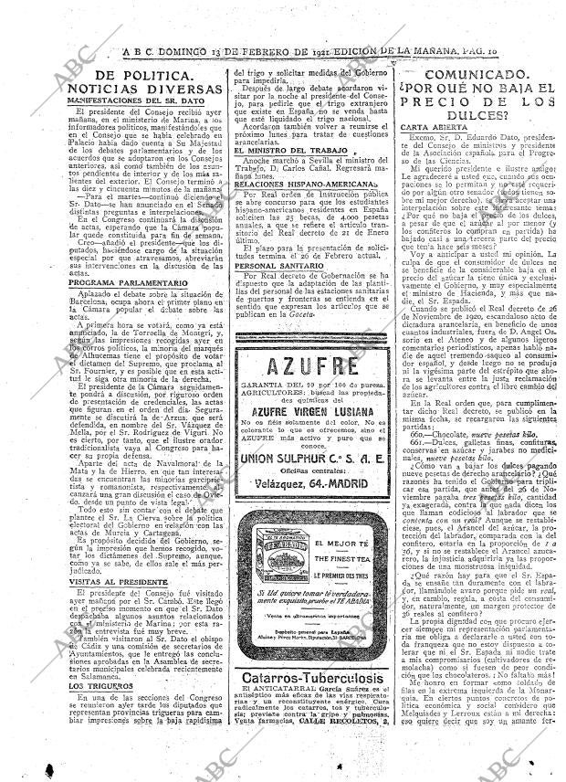ABC MADRID 13-02-1921 página 8