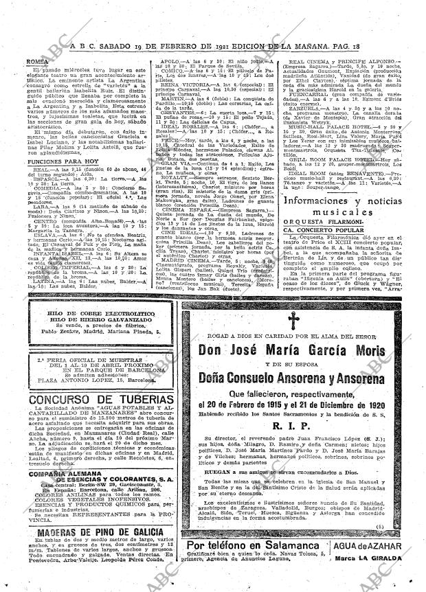 ABC MADRID 19-02-1921 página 18