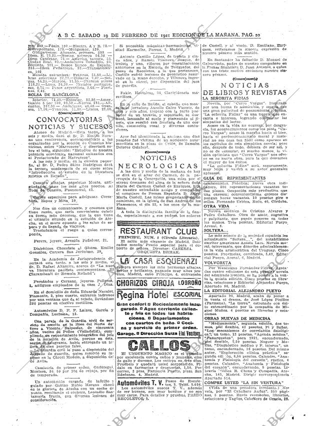ABC MADRID 19-02-1921 página 20