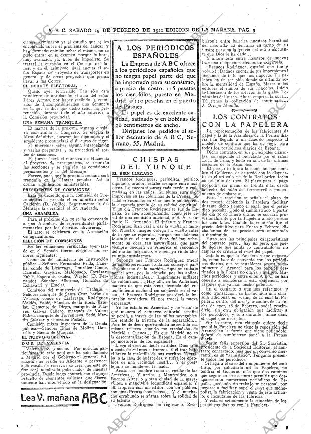 ABC MADRID 19-02-1921 página 9