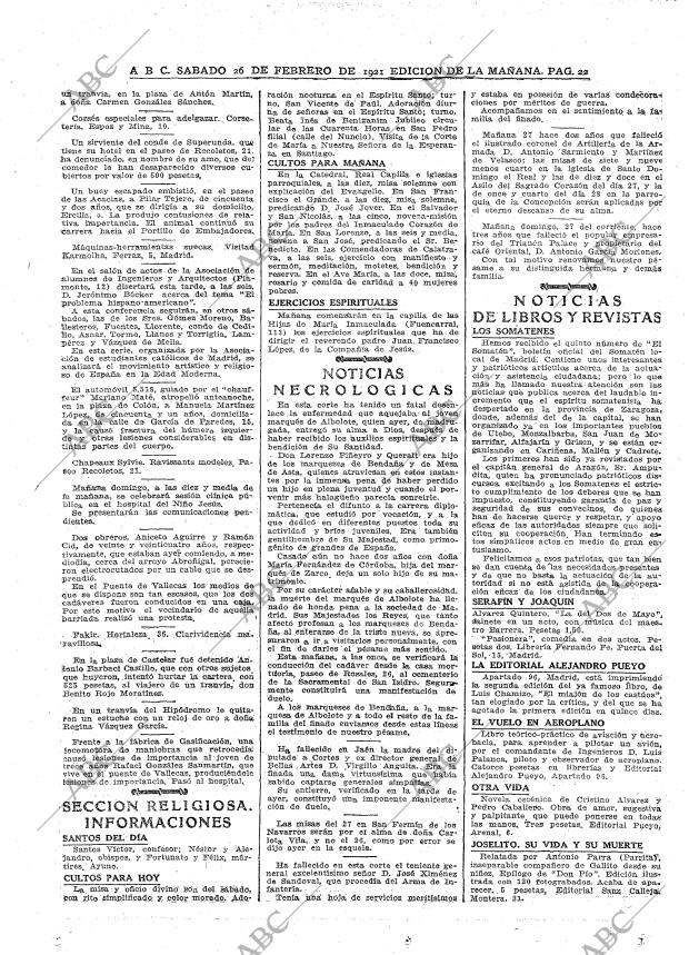 ABC MADRID 26-02-1921 página 22