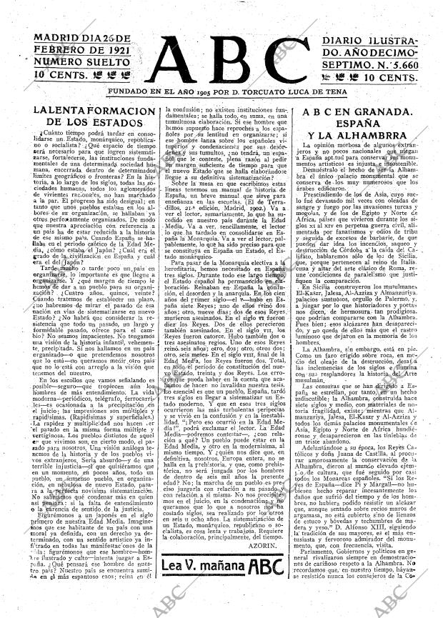ABC MADRID 26-02-1921 página 3
